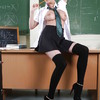 Clothed babe Connie Carter is showing off in a school uniform