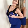 Pregnant beauty Nathaly Cherie strips and oils up her big tits &amp; sexy body